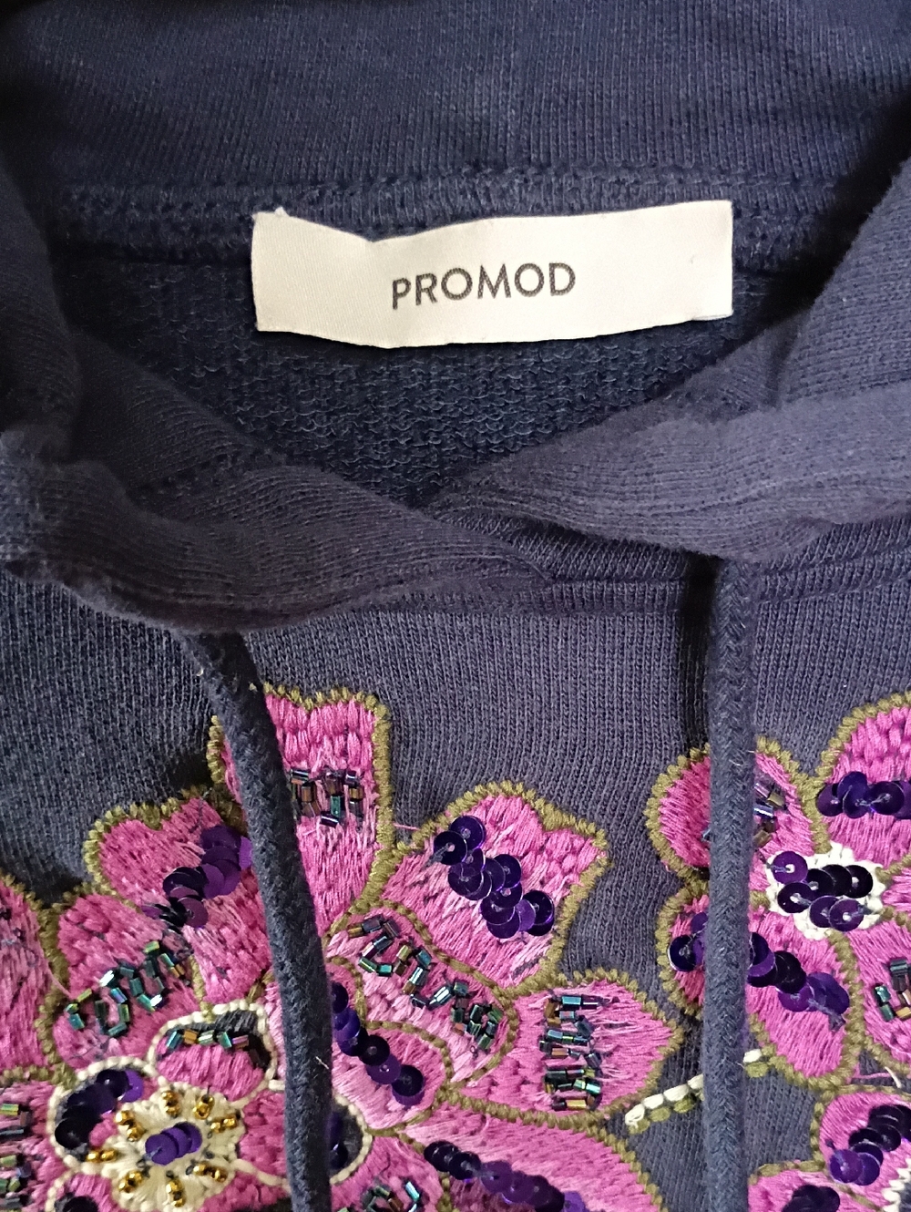 ProMod Embroidered Floral Hooded Sweatshirt - Picture 5 of 8